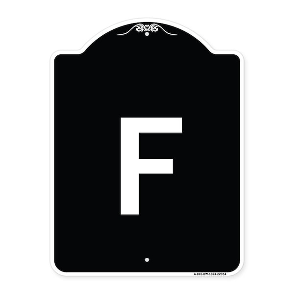 Sign with Letter F Heavy-Gauge Aluminum Architectural Sign, 24" x 18", BW-1824-22954